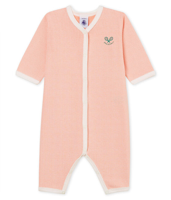 Baby-Strampler in Rippstrick für Mädchen rosa ROSAKO/weiss MARSHMALLOW