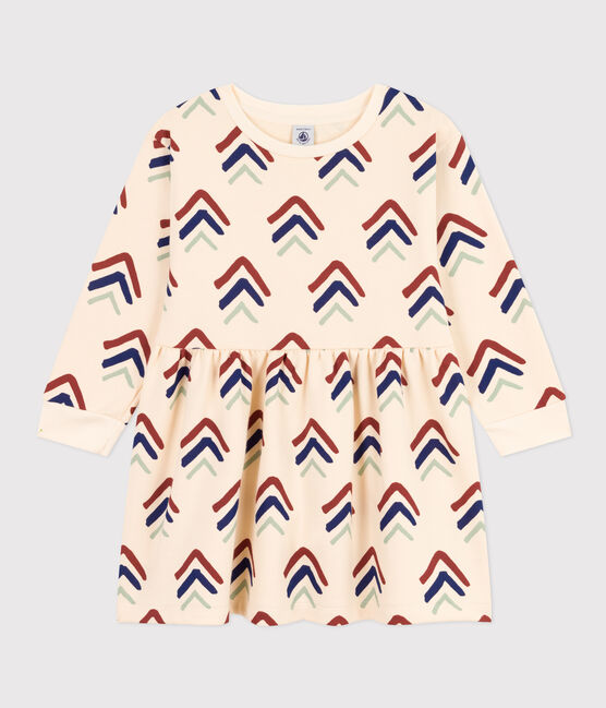 Gemustertes Mädchenkleid mit langen Ärmeln aus Molton AVALANCHE+INCOGNITO/ MULTICO