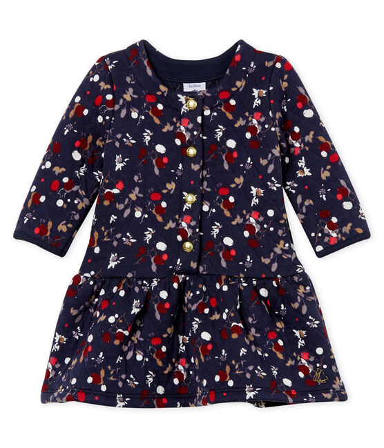 Bedrucktes Baby MädchenKleid blau SMOKING/weiss MULTICO
