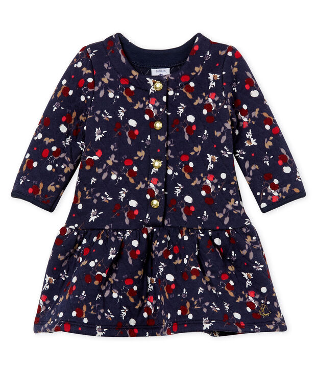 Bedrucktes Baby M&auml;dchenKleid blau/vielfarbig