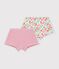 Set langer Kinder-Shortys aus Baumwolle mit Blumenmuster vielfarbig