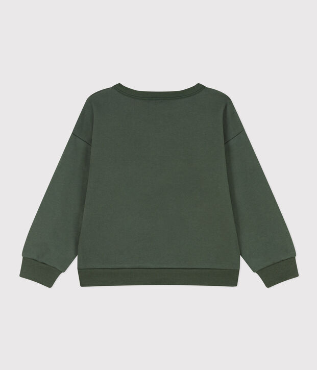 Sweatshirt mit Printmotiv aus Molton gr&uuml;n