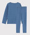 Kinderpyjama aus Doppeljersey mit Herzchen-Print für Mädchen blau MAJOR/weiss MARSHMALLOW