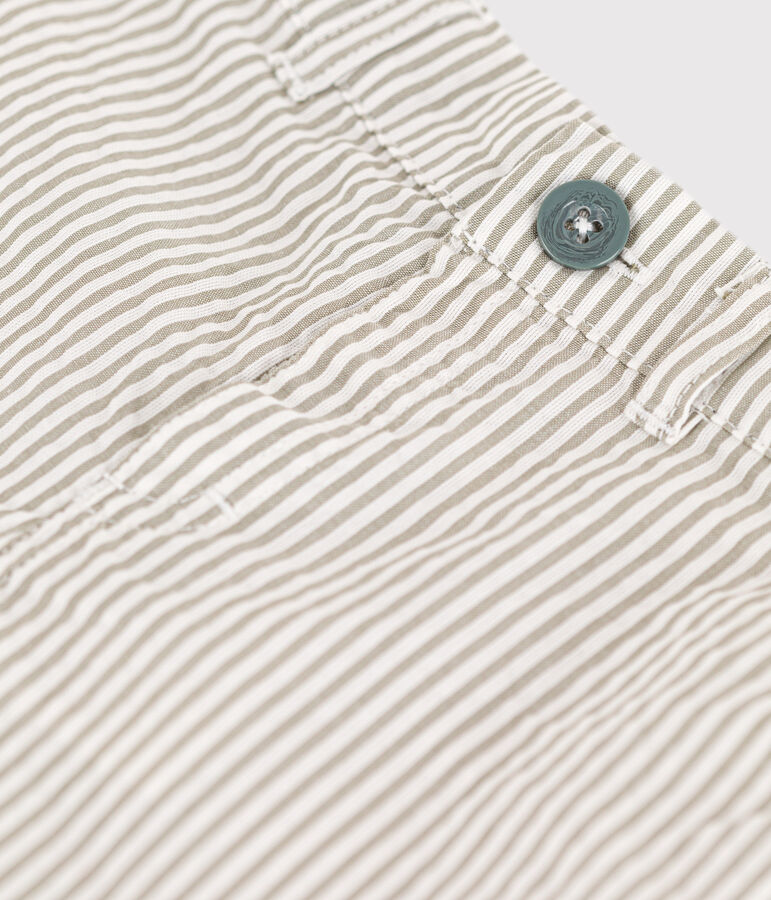 Baby-Shorts aus Seersucker gr&uuml;n/weiss