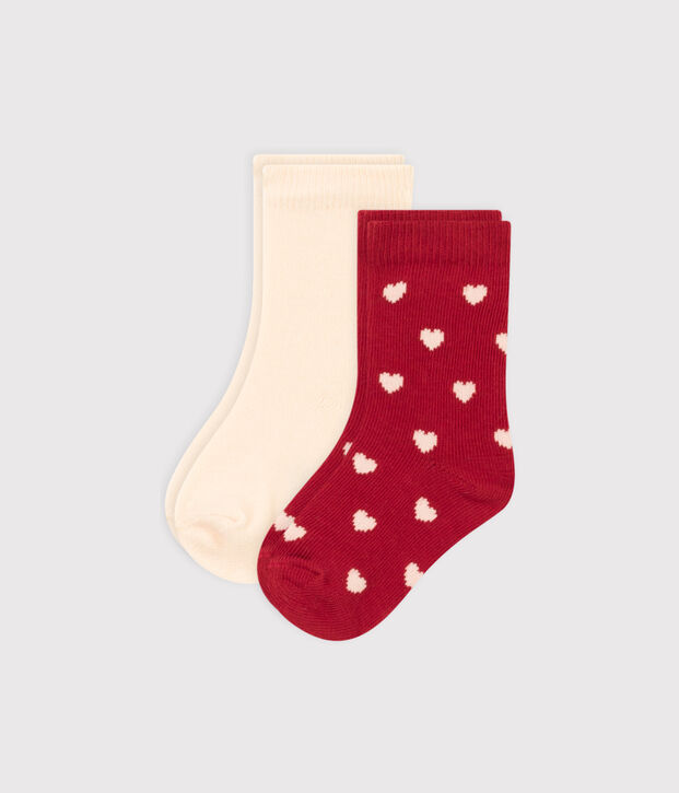 2er-Set Babysocken aus Baumwolljersey mit Herzen vielfarbig