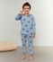 Rippstrick-Pyjama für kleine Jungen blau ACIER/weiss MULTICO