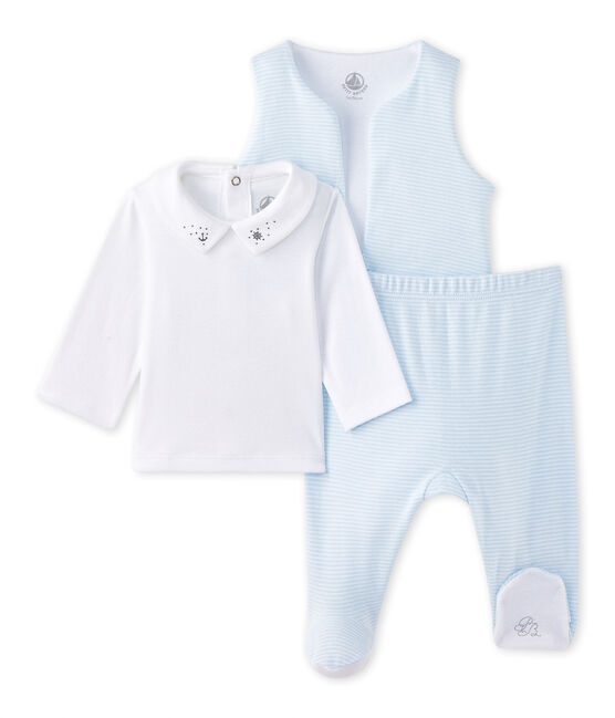 Dreiteiliges Baby Jungen Set Fraicheur Ecume Petit Bateau Dreiteiliges Baby Jungen Set Fraicheur Ecume Petit Bateau