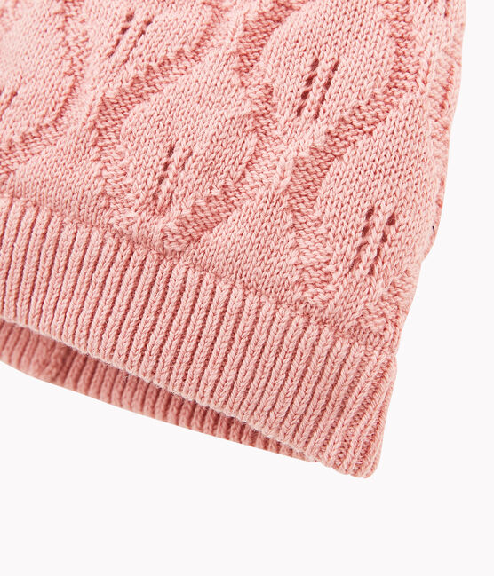 Baby-Mütze aus Wolle und Baumwolle. rosa CHARME