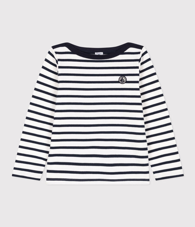 Kinder-Matrosenshirt aus Bio-Baumwolle weiss/blau