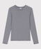 Eng anliegendes T-Shirt mit Rundhalsausschnitt aus Bio-Baumwolle für Damen blau SMOKING/weiss MARSHMALLOW