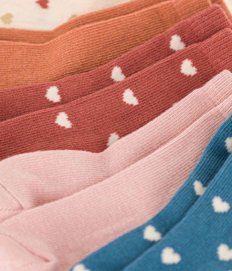 5er-Set Babysocken mit Herzmotiv vielfarbig