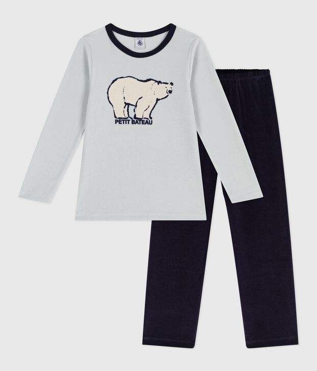 Kinder-Pyjama aus Nicki blau/blau