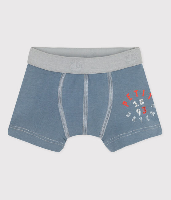 Boxershorts aus Baumwolle für kleine Jungen blau ASTRO/grau POUSSIERE