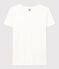 Kurzärmeliges Damen-T-Shirt "Le Droit" mit V-Ausschnitt aus feinem Jersey weiss ECUME