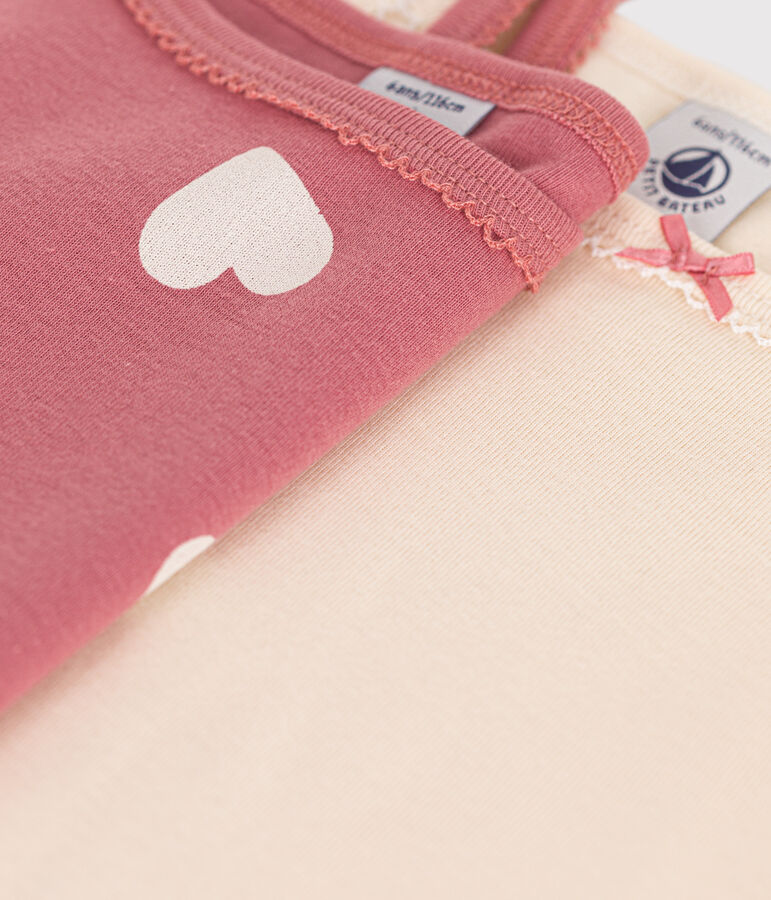 2er-Set Kinder-Spaghetti-Tops aus Baumwolle mit Herzmotiv variante 1