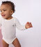 Langärmeliger Baby-Body aus Wolle und Baumwolle ECRU 08163
