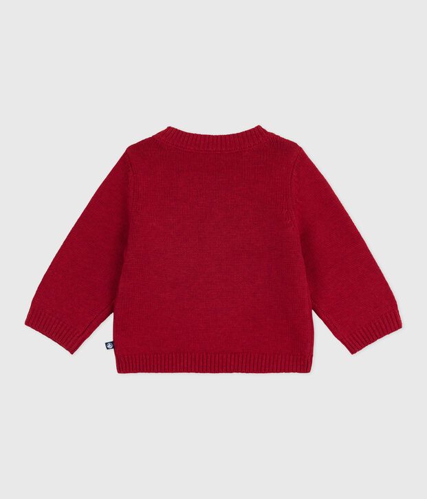 Baby-Pullover aus Woll- und Baumwollstrick rot
