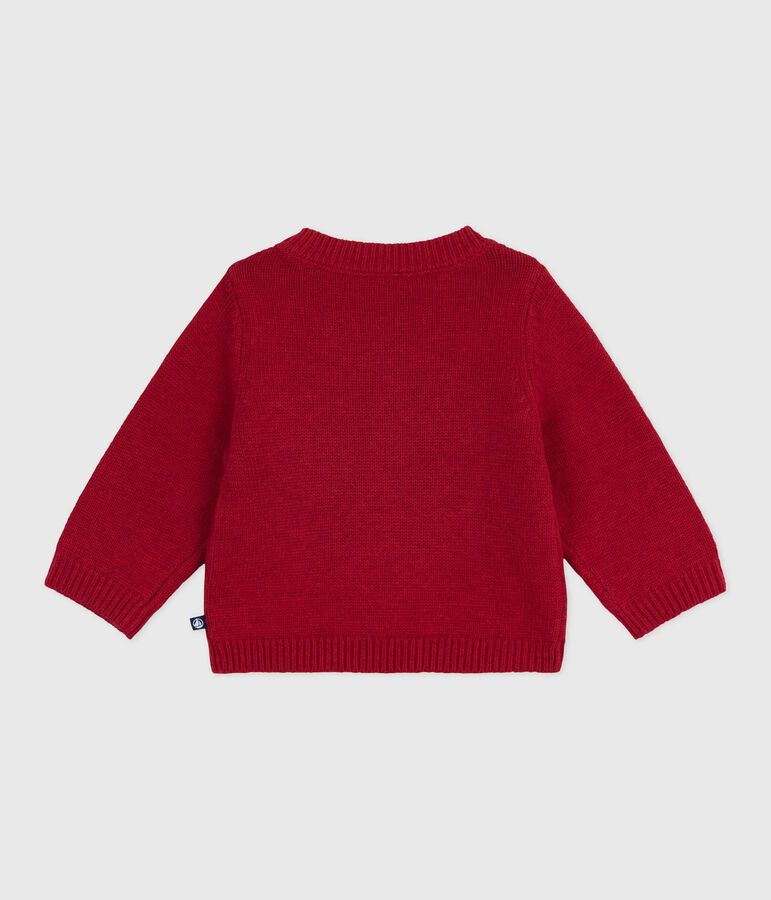 Baby-Pullover aus Woll- und Baumwollstrick rot