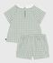 2-teiliges Baby-Set aus Baumwolle, Vichy-Bluse und Shorts blau PAUL/weiss MARSHMALLOW