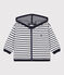 Baby-Hoodie aus dickem Jersey weiss MARSHMALLOW/blau SMOKING