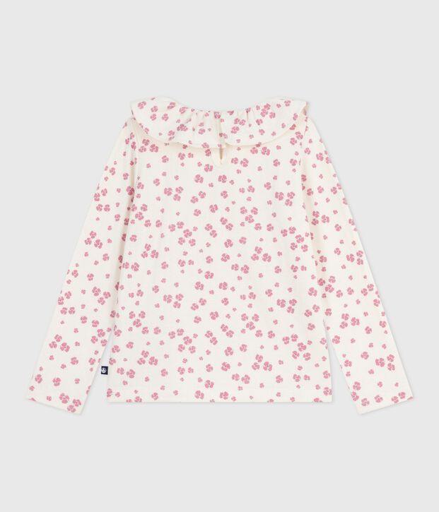 Lang&auml;rmeliges Kinder-T-Shirt aus bedruckter Baumwolle naturfarben/vielfarbig