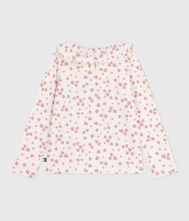 Lang&auml;rmeliges Kinder-T-Shirt aus bedruckter Baumwolle naturfarben/vielfarbig