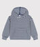 Gestreifter Kinder-Hoodie für Jungen blau MEDIEVAL/weiss MARSHMALLOW
