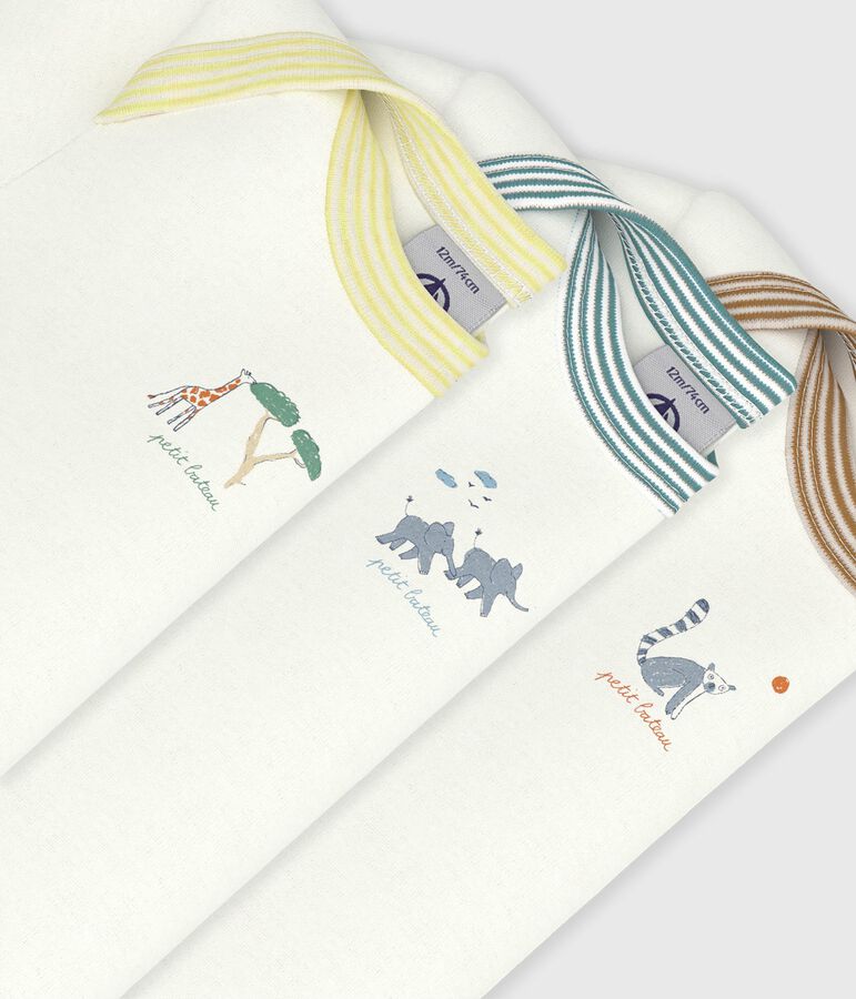 Set kurz&auml;rmeliger Baby-Bodys aus einfarbiger Baumwolle vielfarbig