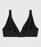Glänzender Damen-BH schwarz NOIR/ ARGENT