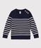 Kinderpullover aus Wolle und Baumwolle Mädchen / Jungen blau SMOKING/weiss MARSHMALLOW