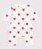 Langer wattierter Baby-Overall aus Baumwolle weiss MARSHMALLOW/rot TERKUIT