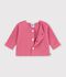 Baby-Strickjacke, kraus rechts gestrickt aus einfarbiger Baumwolle rosa