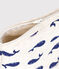 Baby-Täschchen aus Baumwolle mit Wal-Motiv beige MONTELIMAR/blau MEDIEVAL