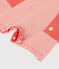 Gestreifter Baby-Kurzoverall aus Rippstrick für Jungen orange OURSIN/weiss MARSHMALLOW