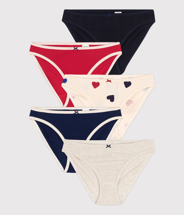 5er-Set Slips aus Baumwolle f&uuml;r Damen vielfarbig