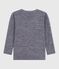 Langärmeliges Kinder-T-Shirt aus Wolle und Baumwolle mit Streifen blau SOIR/ MARSHMALLOW