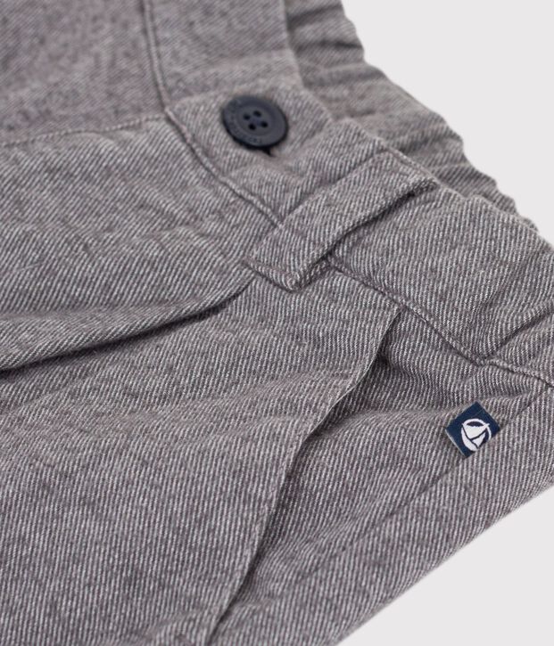 Kinder-Bundfaltenhose aus Baumwollflanell grau