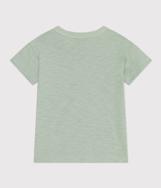 T-Shirt aus geflammtem Jersey Kinder/Jungen grün HERBIER