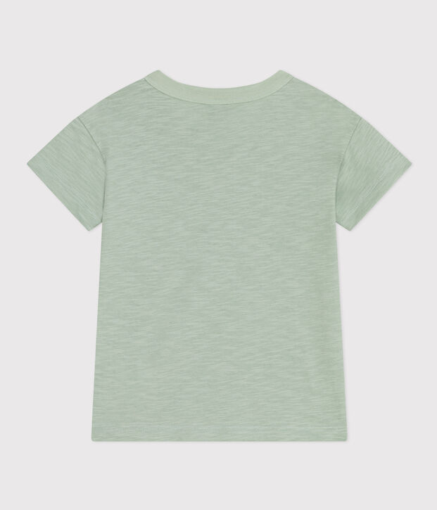 T-Shirt aus geflammtem Jersey Kinder/Jungen gr&uuml;n