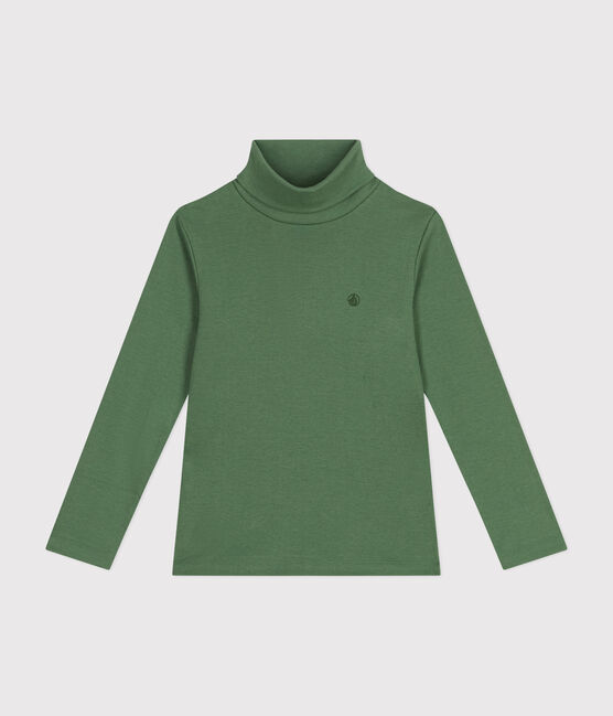 Kinder-Rollkragenshirt aus Baumwolle für Mädchen und Jungen grün PALMERAIE