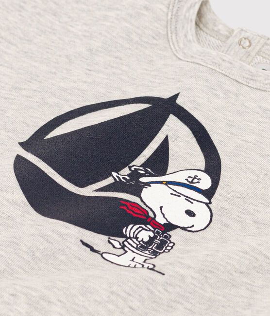Sweatshirt Petit Bateau X Snoopy aus Molton für Babys grau BELUGA CHINE