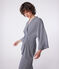 Gestreifter Kimono für Damen blau SMOKING/weiss MARSHMALLOW