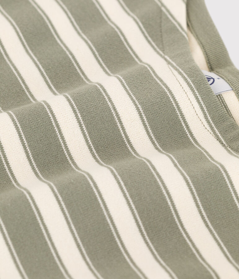 Streifenshirt aus Baumwolle f&uuml;r Damen gr&uuml;n/naturfarben