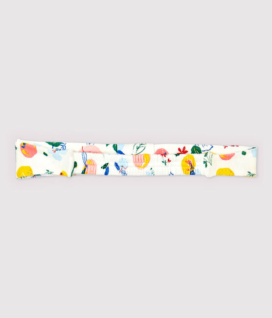 Kinder-Stirnband aus Baumwolle Mädchen weiss MARSHMALLOW/weiss MULTICO