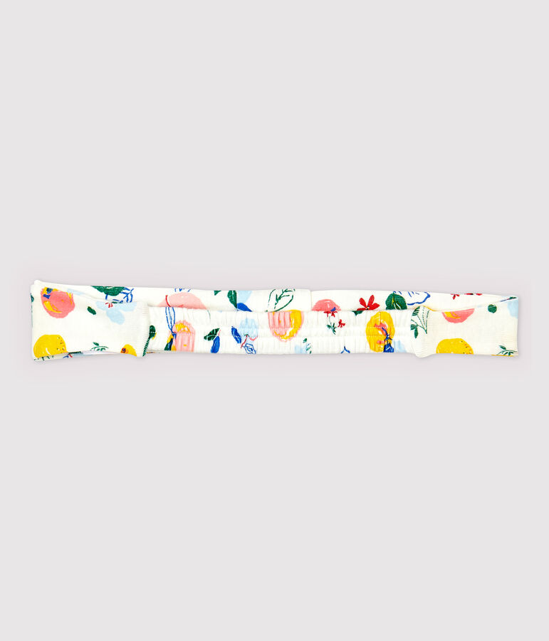 Kinder-Stirnband aus Baumwolle M&auml;dchen weiss/vielfarbig