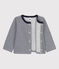 Baby-Cardigan aus dickem Jersey mit Ringelstreifen blau SMOKING/weiss MARSHMALLOW