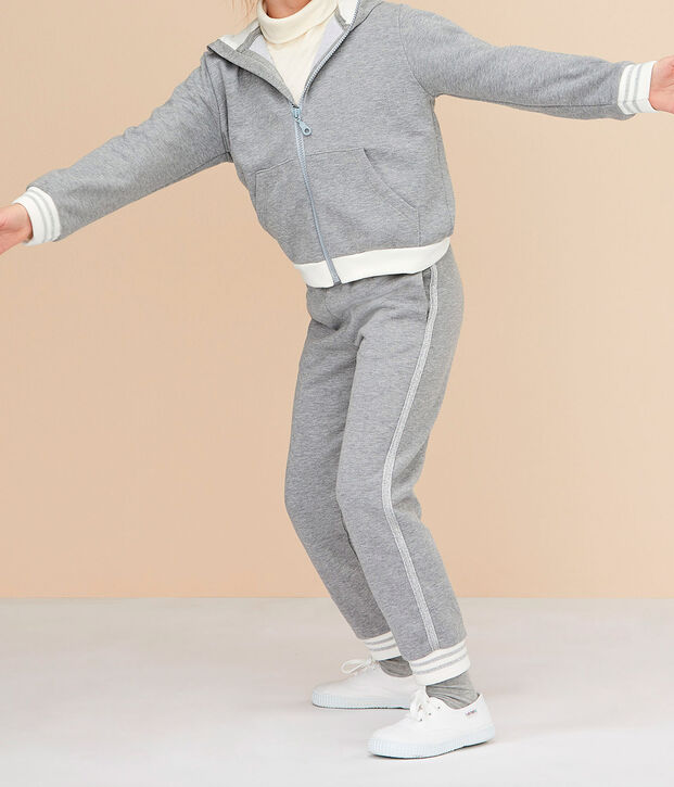 Kinder-Kapuzensweatshirt f&uuml;r M&auml;dchen grau