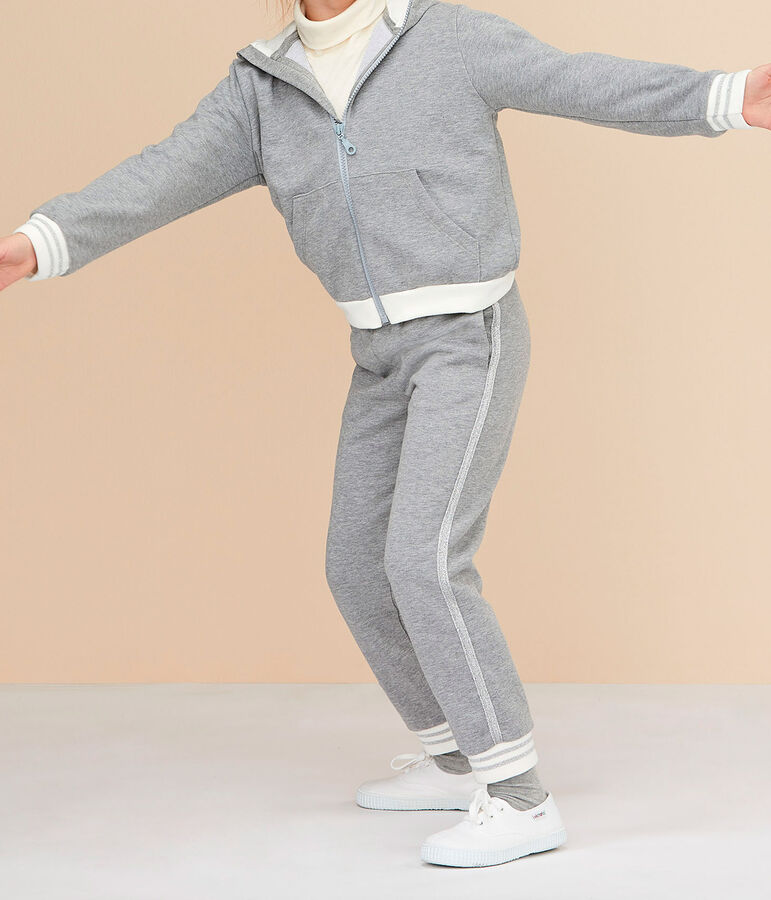 Kinder-Kapuzensweatshirt f&uuml;r M&auml;dchen grau