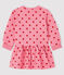 Langärmeliges Baby-Kleid für Mädchen rosa CHEEK/rot TERKUIT