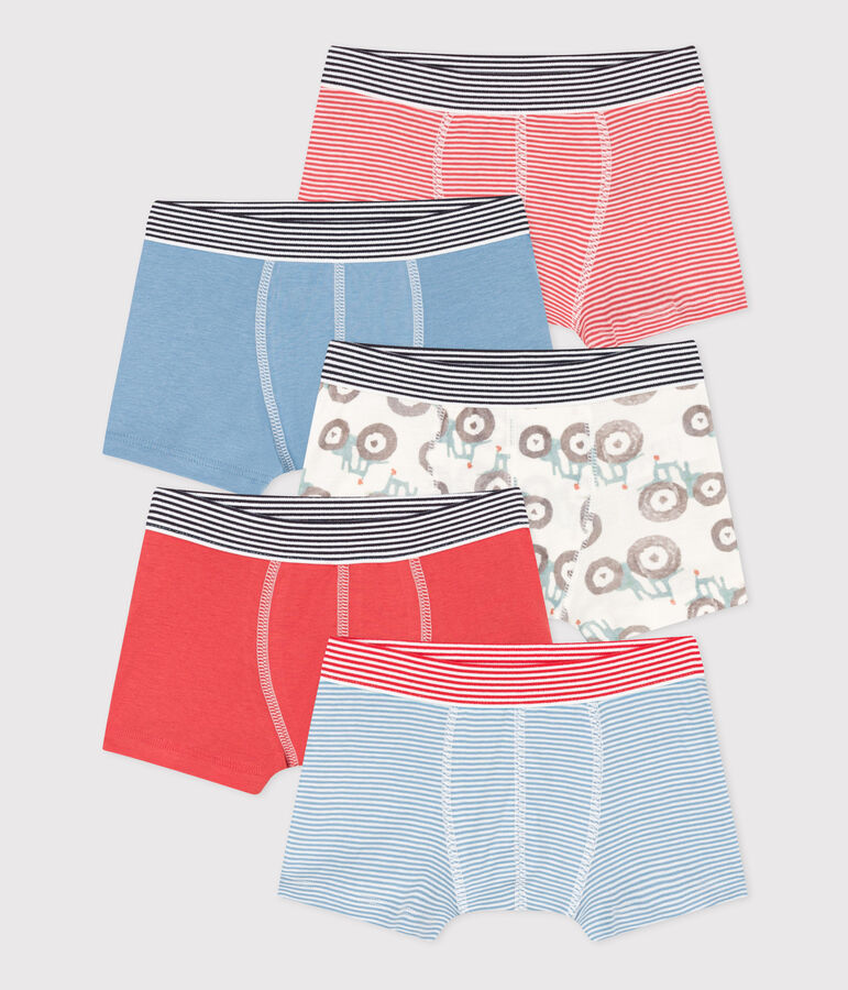 5er-Set Boxershorts aus Baumwolle mit Treckermotiv f&uuml;r Jungen vielfarbig